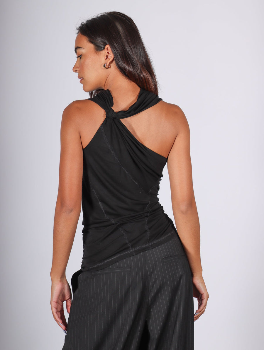 Sleeveless Wind Top in Black by Helmut Lang