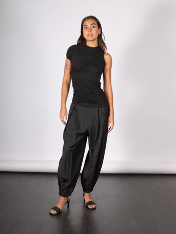 Sleeveless Wind Top in Black by Helmut Lang