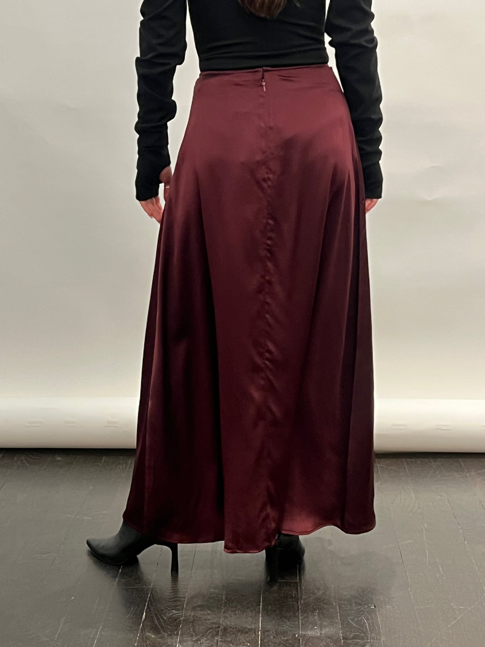 Slip Skirt in Oxblood by Shwetambari-Shwetambari-Idlewild