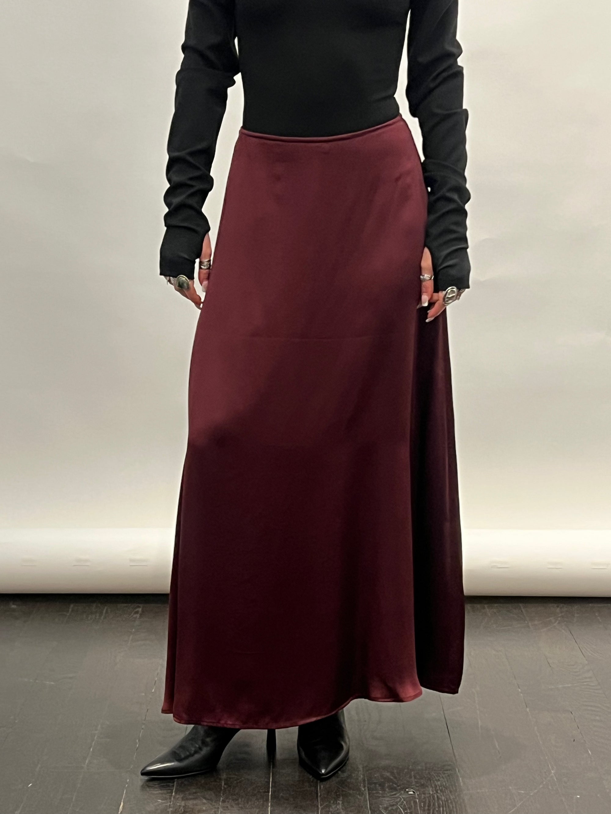 Slip Skirt in Oxblood by Shwetambari-Shwetambari-Idlewild