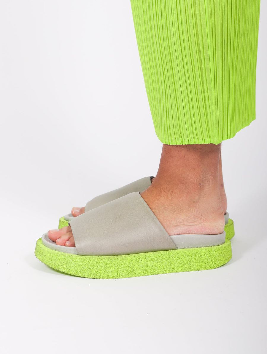 Slip on Sandal in Grey and Lime by Lofina-Idlewild