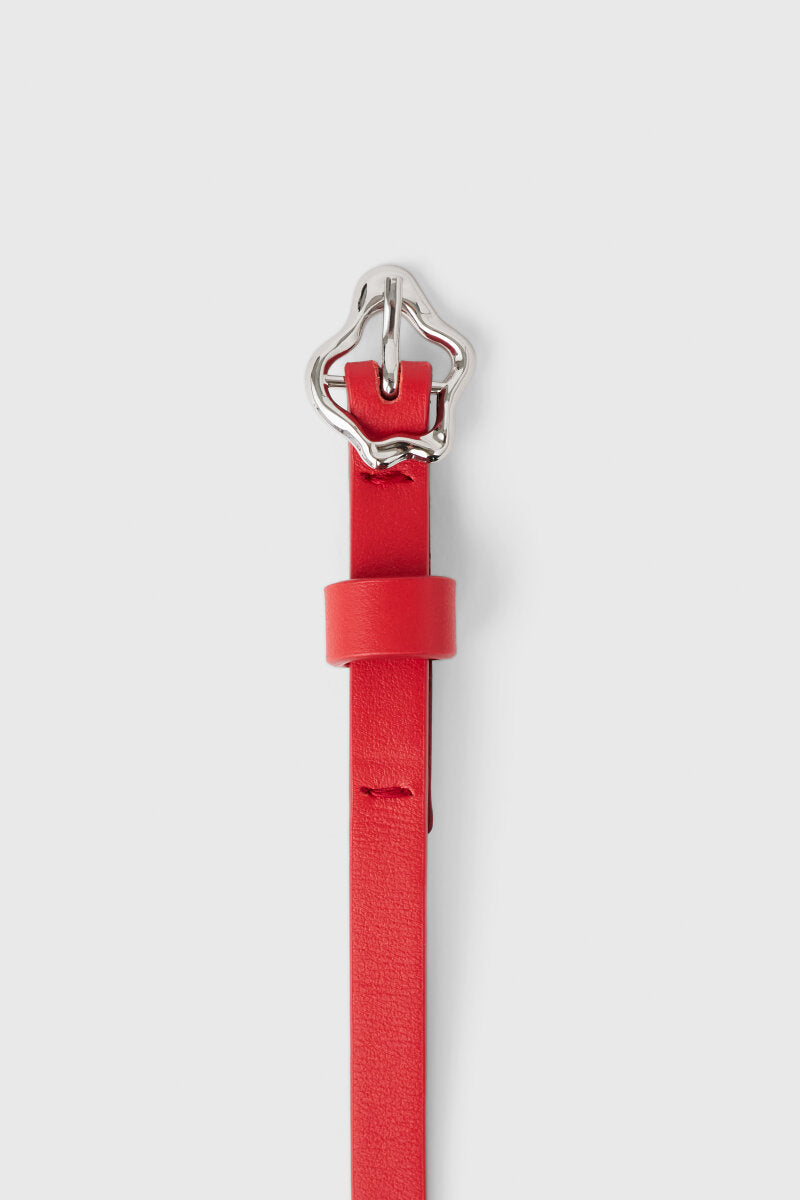 Small Coral Leather Belt in Red by Rodebjer-Rodebjer-Idlewild