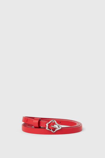 Small Coral Leather Belt in Red by Rodebjer-Rodebjer-Idlewild