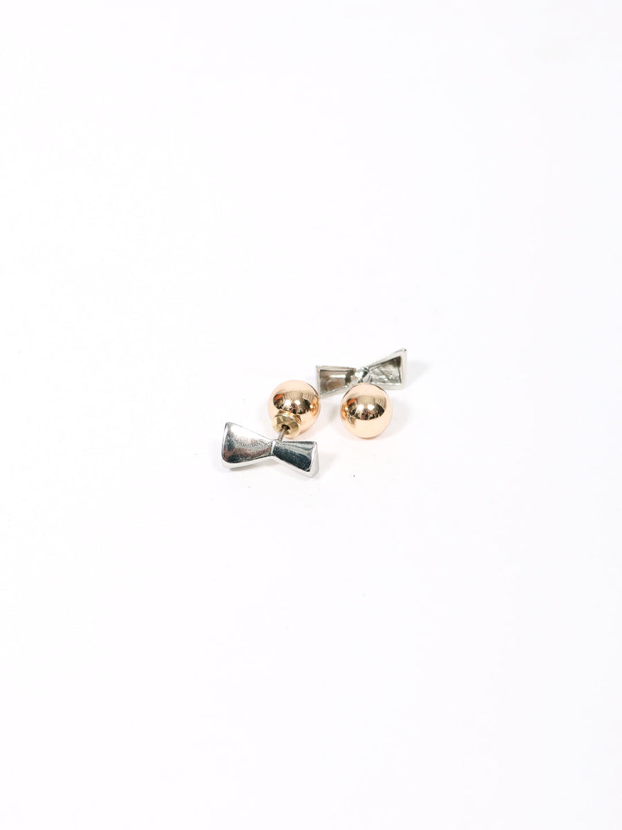Small Sculptures Earrings in Silver and Brass by Issey Miyake-Idlewild