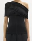 Soft Cloud Sash Top in Black by Helmut Lang-Tops-Helmut Lang-Idlewild