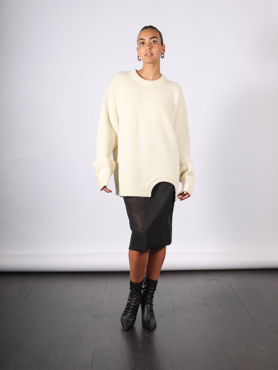 Soft Lambswool Sweater in Ivory by Tibi