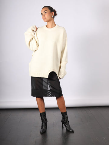 Soft Lambswool Sweater in Ivory by Tibi