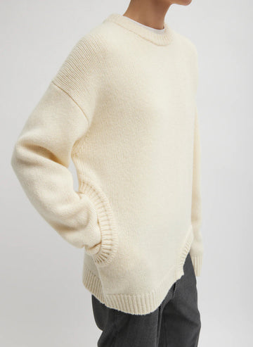 Soft Lambswool Sweater in Ivory by Tibi