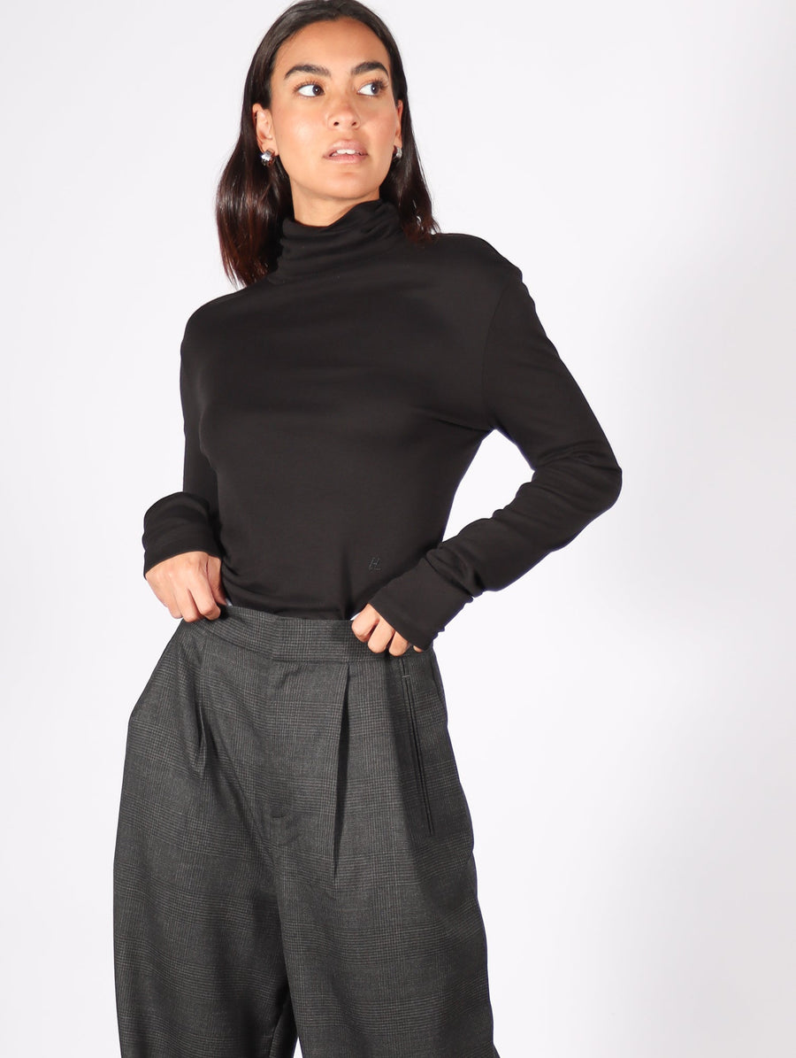 Soft Rib Turtleneck in Black by Helmut Lang