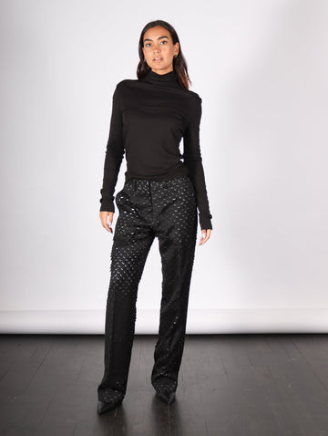 Soft Rib Turtleneck in Black by Helmut Lang