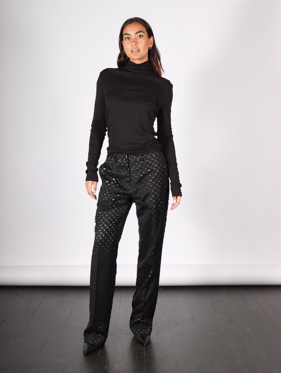 Soft Rib Turtleneck in Black by Helmut Lang