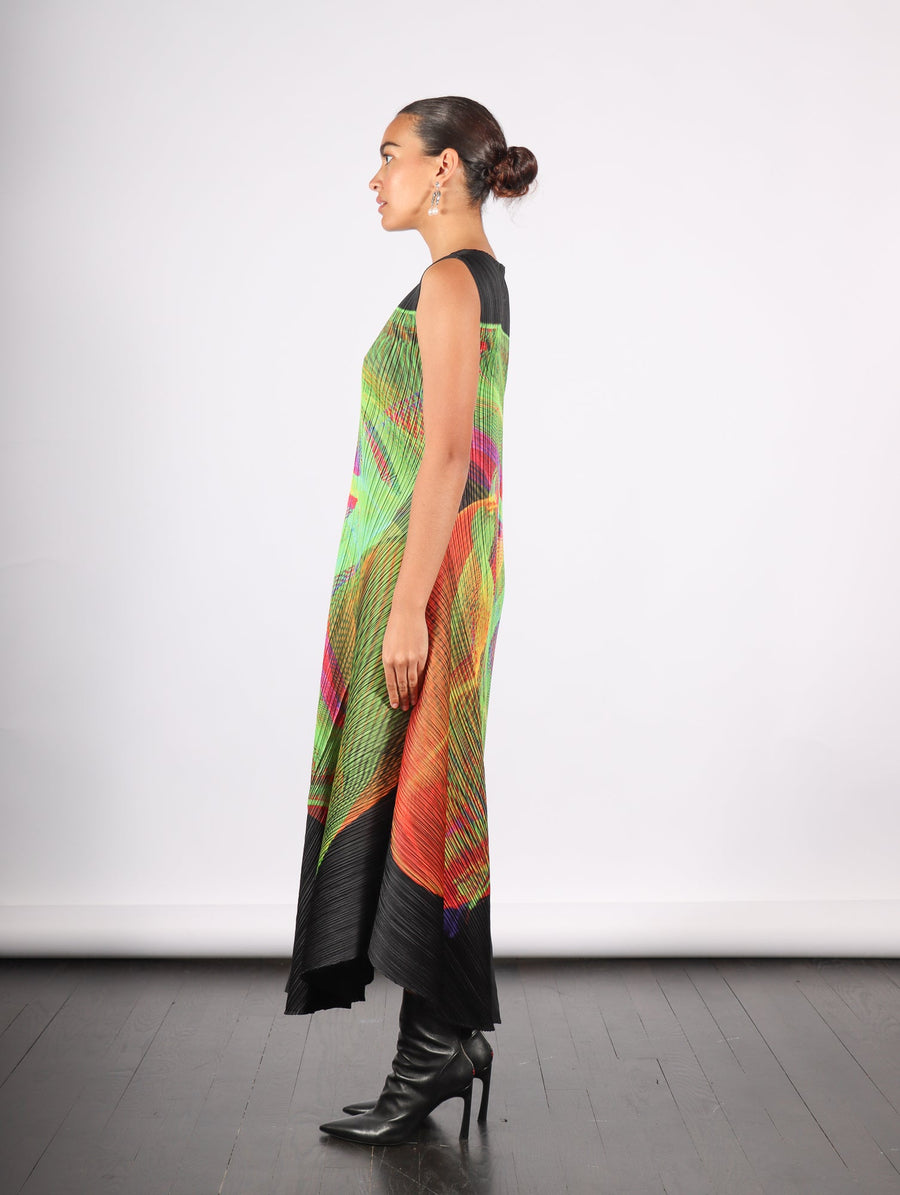 Spectrum Dress in Bright Green by Pleats Please Issey Miyake-Pleats Please Issey Miyake-Idlewild