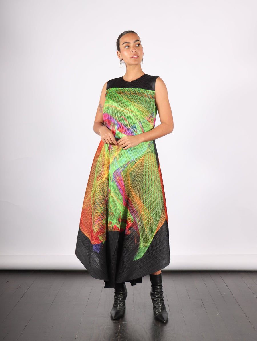 Spectrum Dress in Bright Green by Pleats Please Issey Miyake-Pleats Please Issey Miyake-Idlewild