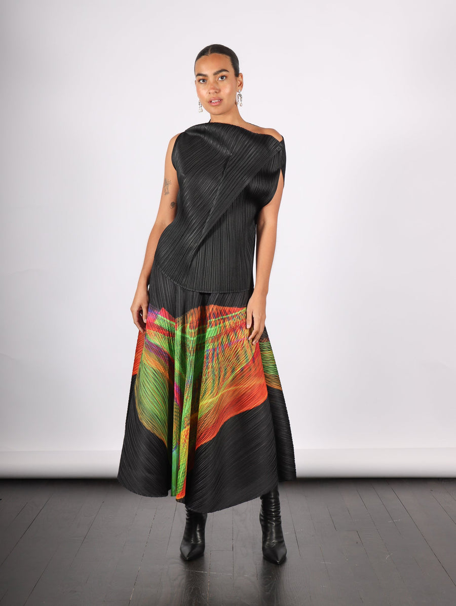 Spectrum Skirt in Bright Green by Pleats Please Issey Miyake