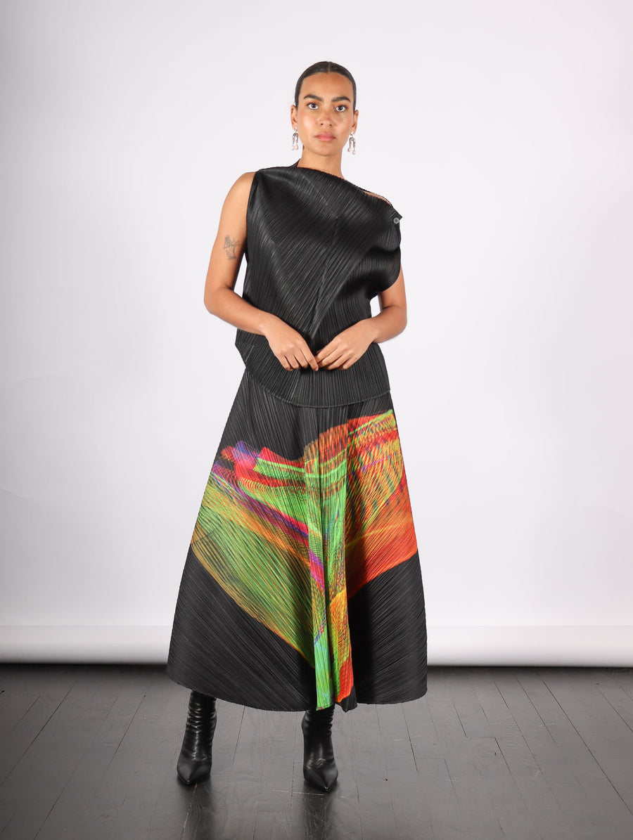 Spectrum Skirt in Bright Green by Pleats Please Issey Miyake