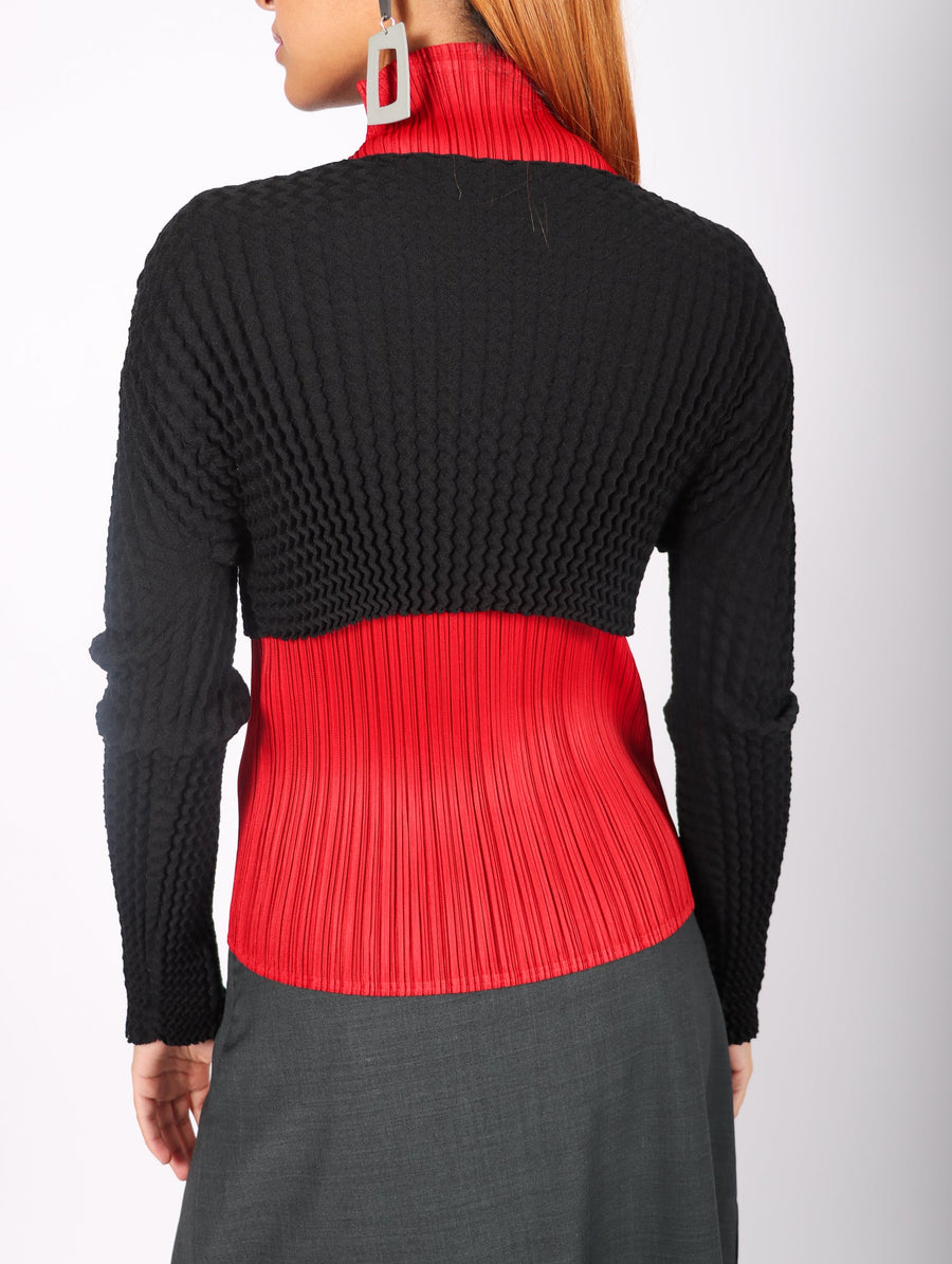 Spongy Cropped Top in Black by Issey Miyake-Idlewild