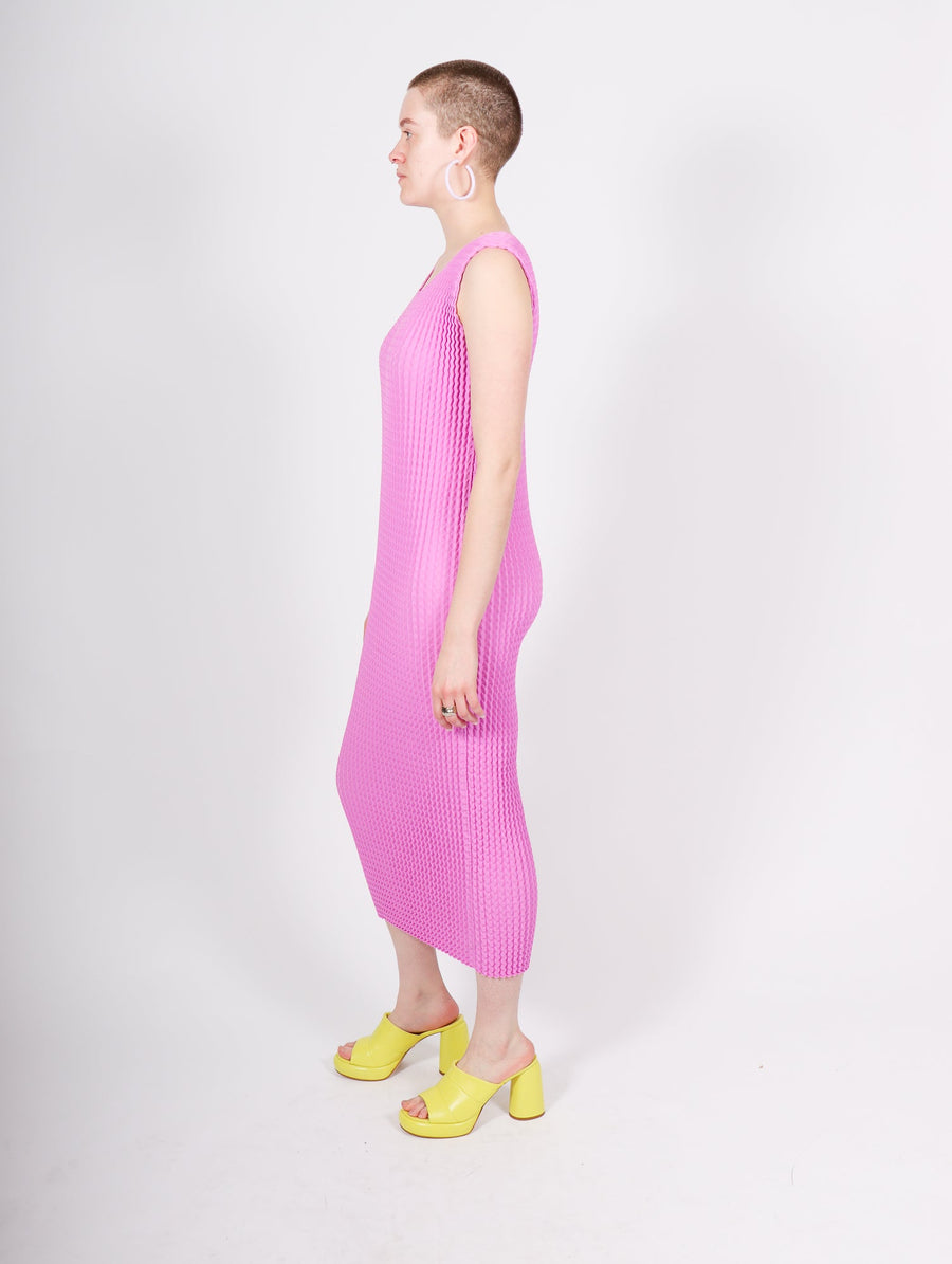 Spongy Midi Dress in Pink by Issey Miyake-Issey Miyake-Idlewild