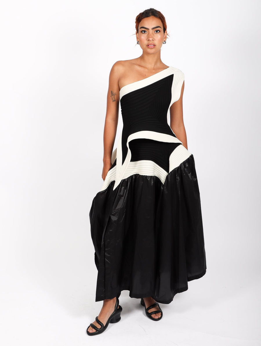 Square Scheme Skirt in Black & White by Issey Miyake-Idlewild