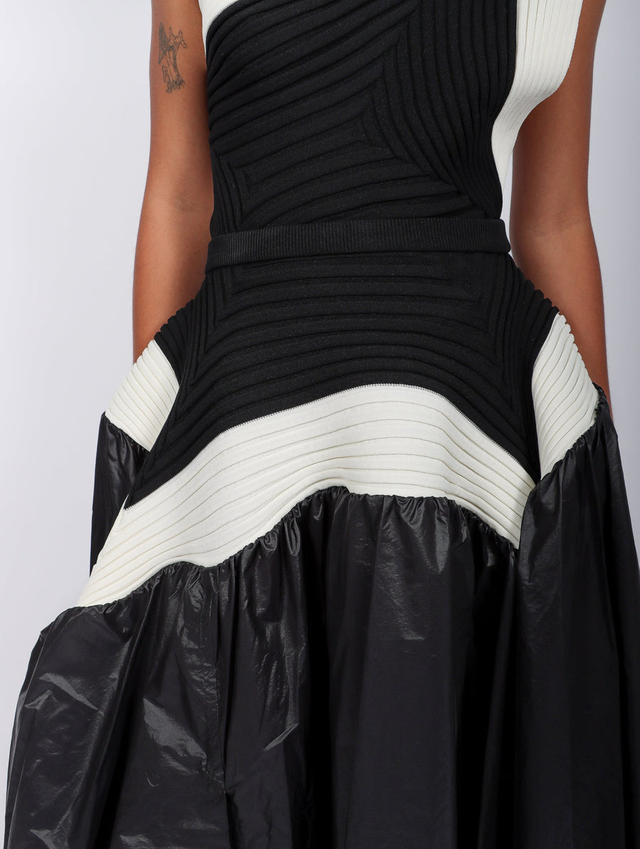 Square Scheme Skirt in Black & White by Issey Miyake-Idlewild