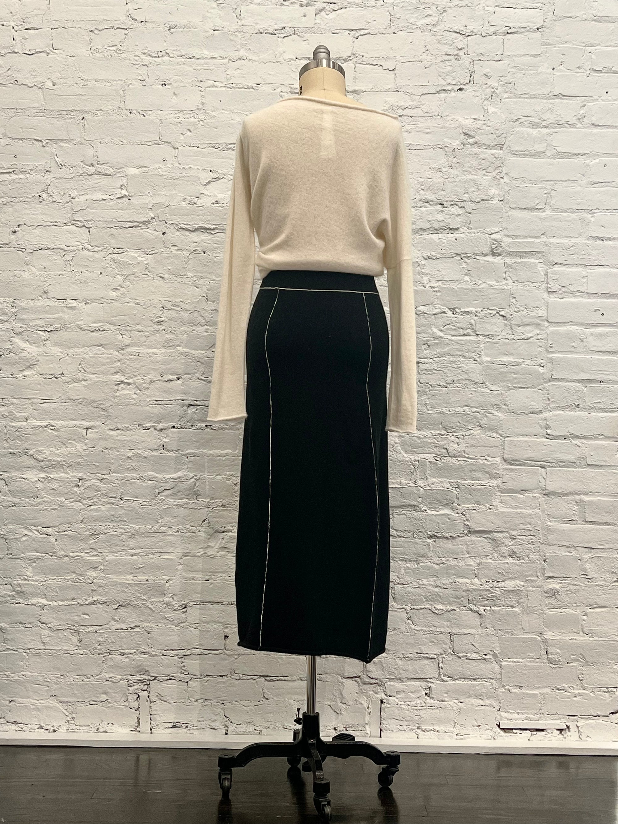 Stitch Skirt in Black Melange by Lauren Manoogian-Bottoms-Lauren Manoogian-Idlewild