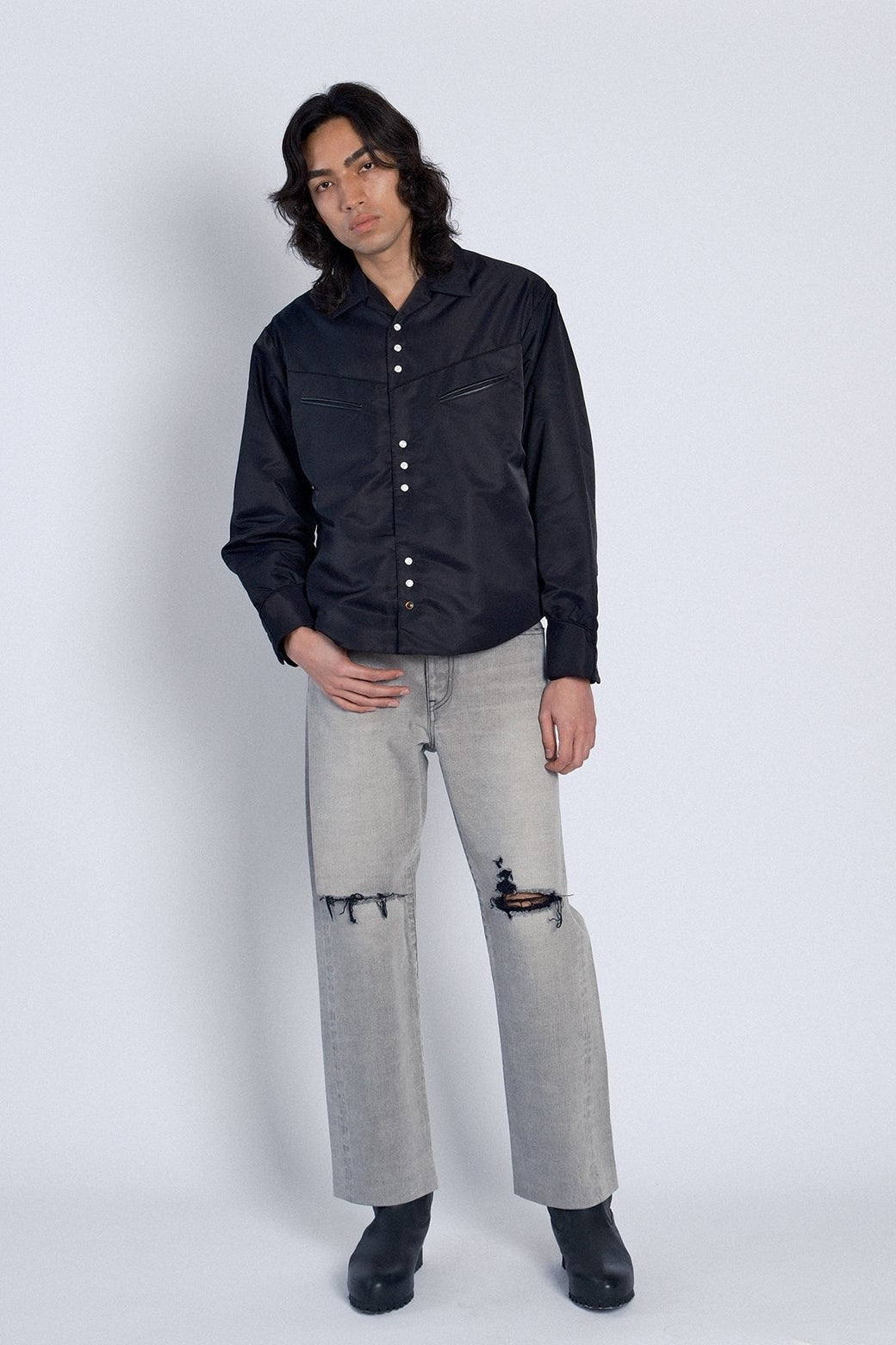 Straight Jean Trouser in Light Grey by Tanaka Denim-Bottoms-TANAKA-Idlewild