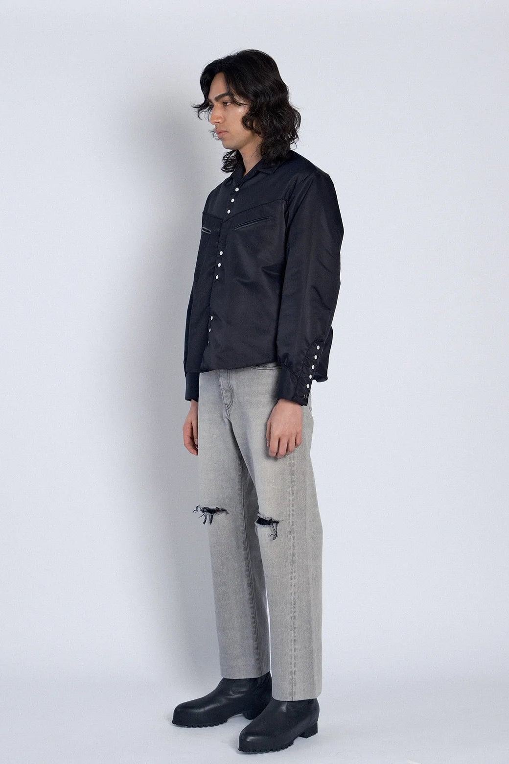 Straight Jean Trouser in Light Grey by Tanaka Denim-Bottoms-TANAKA-Idlewild