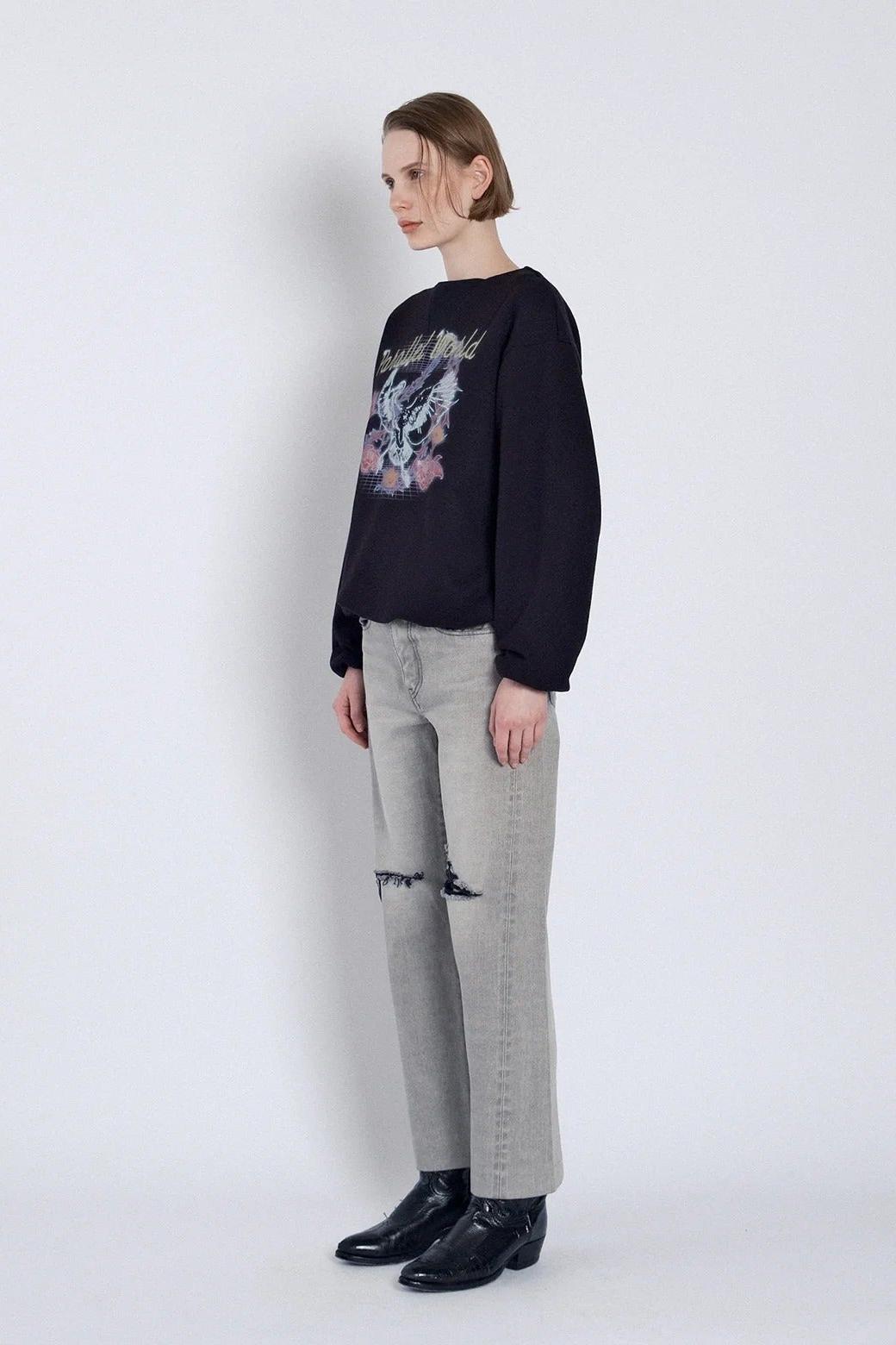 Straight Jean Trouser in Light Grey by Tanaka Denim-Bottoms-TANAKA-Idlewild