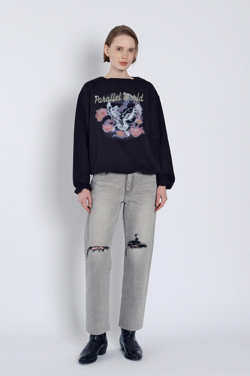 Straight Jean Trouser in Light Grey by Tanaka Denim-Bottoms-TANAKA-Idlewild