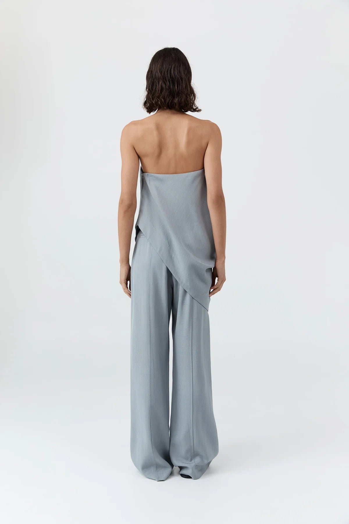 Strapless Asymm Drape Top in Mist by St. Agni-Tops-St. Agni-Idlewild