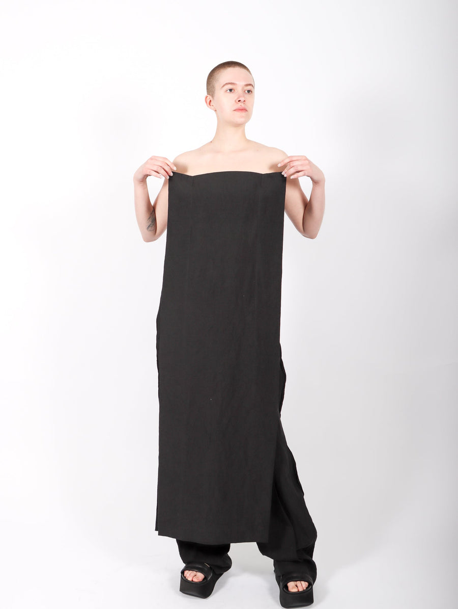 Strapless Rectangle Linen Top in Black by Nguyễn Hoàng Tú-Nguyen Hoang Tu-Idlewild