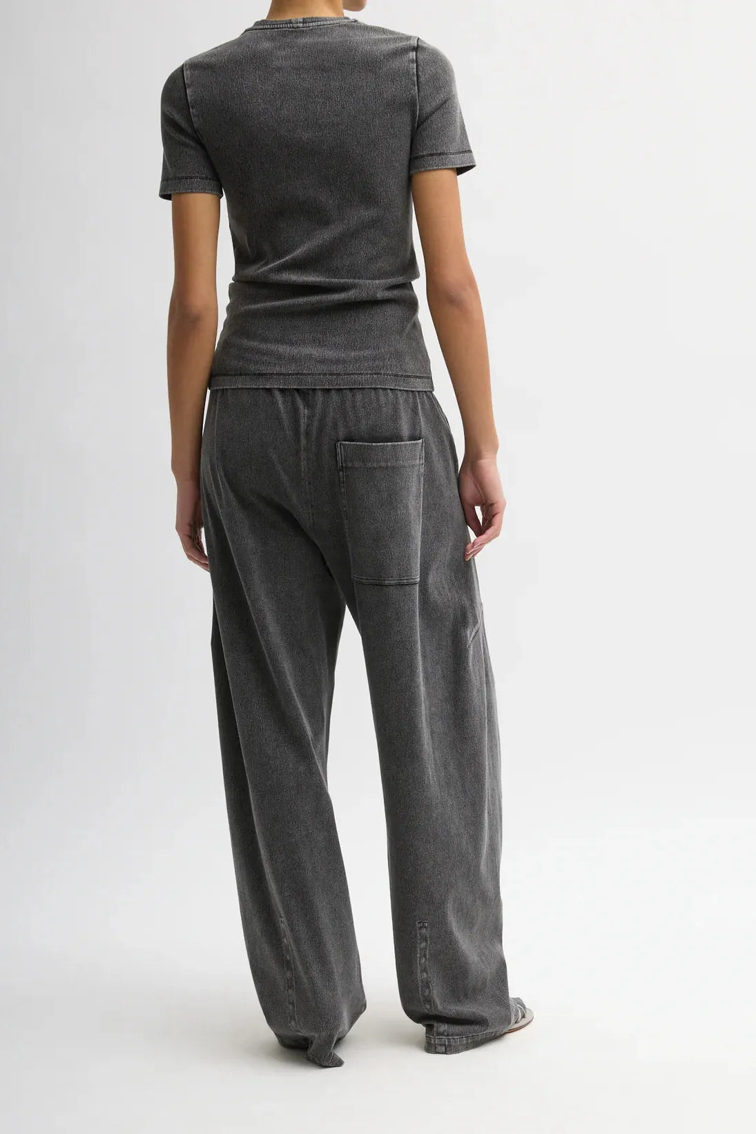 Stretch Denim Baby T in Black by Tibi-Tops-Tibi-Idlewild
