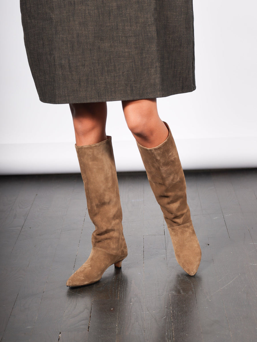 Suede Clemmie Boot in Light Brown by Rachel Comey