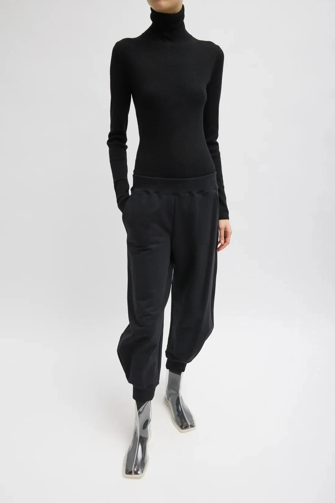 Sweatshirt Program Calder Sweatpant in Black by Tibi-Bottoms-Tibi-Idlewild