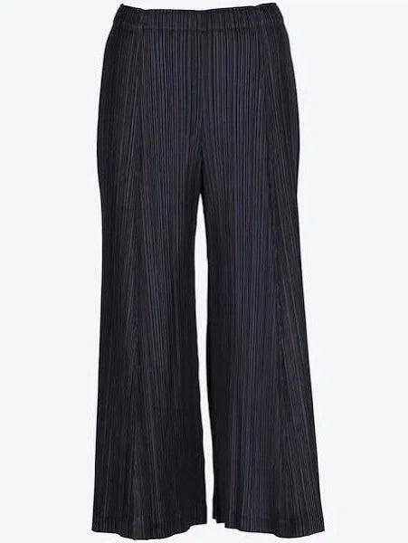 Thicker Bottoms 2 Pants in Black by Pleats Please Issey Miyake