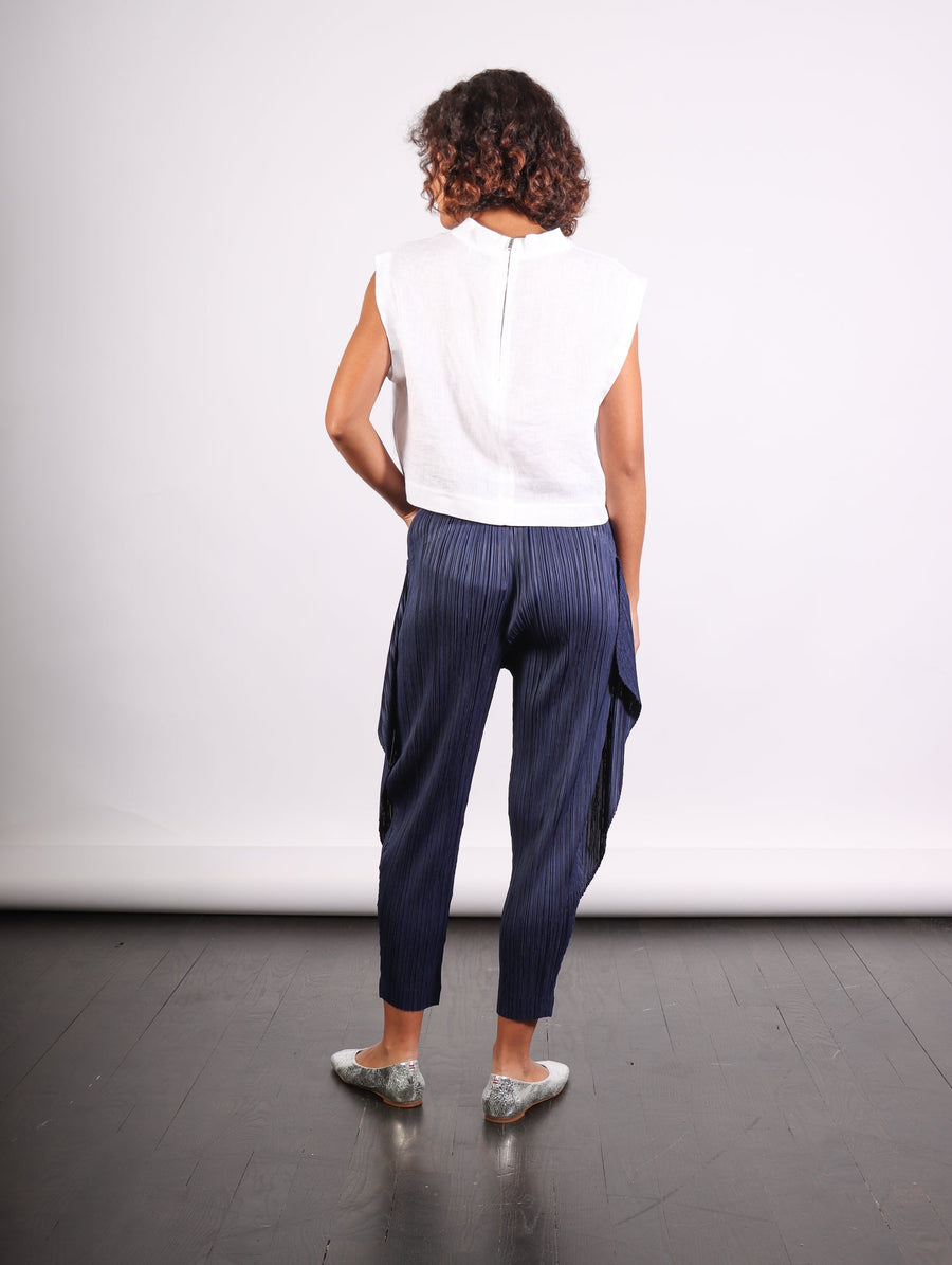 Thicker Bottoms Pleat Pants in Navy by Pleats Please Issey Miyake