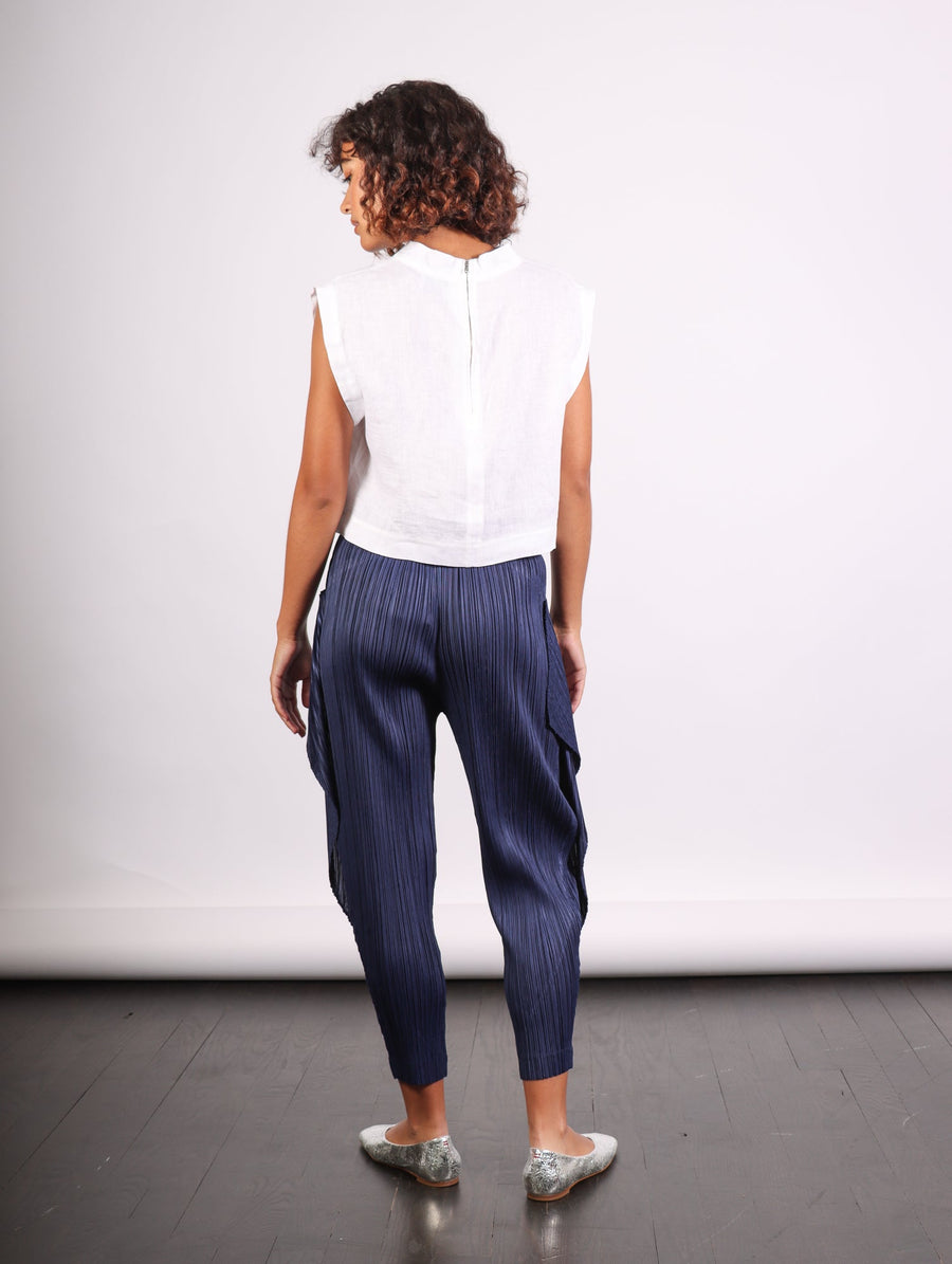 Thicker Bottoms Pleat Pants in Navy by Pleats Please Issey Miyake