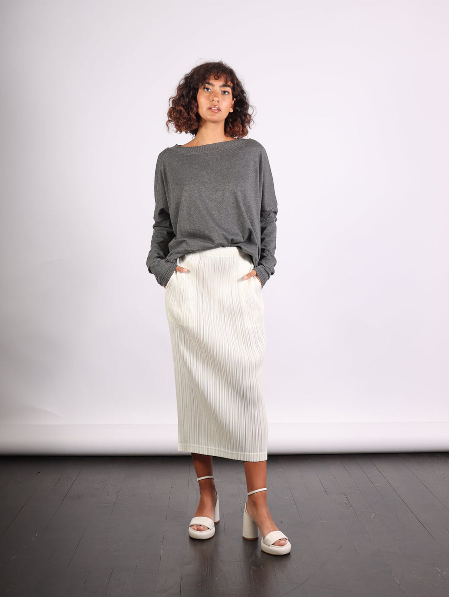 Thicker Bottoms Skirt in Off White by Pleats Please Issey Miyake-Idlewild