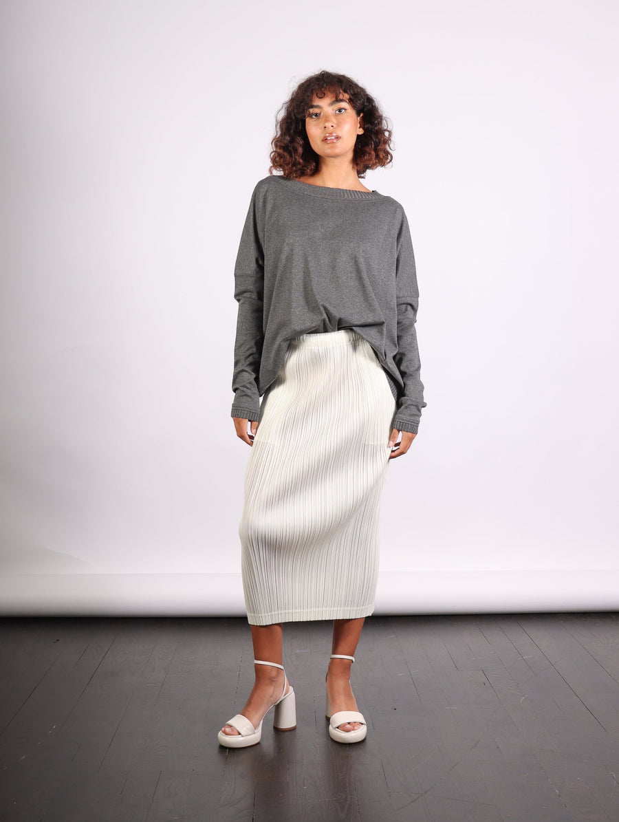 Thicker Bottoms Skirt in Off White by Pleats Please Issey Miyake-Idlewild