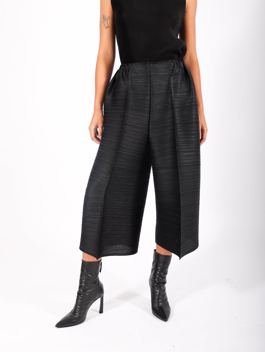 Thicker Bounce Pants in Black by Pleats Please Issey Miyake-Idlewild