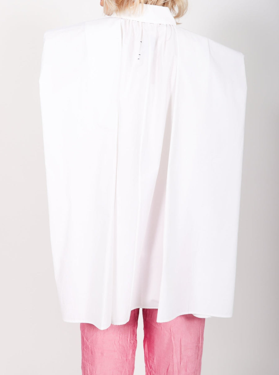 Top Shirt Over Shoulder in Optical White by Calcaterra-Calcaterra-Idlewild