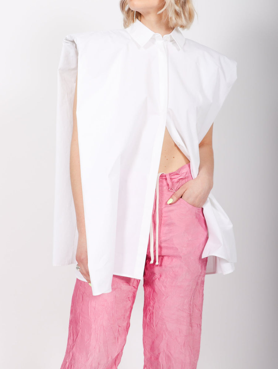 Top Shirt Over Shoulder in Optical White by Calcaterra-Calcaterra-Idlewild