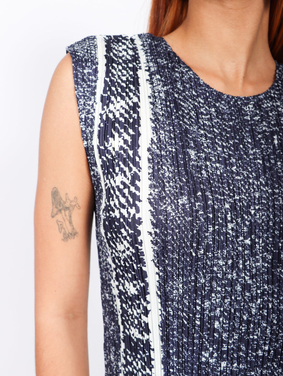 Trail Denim Dress in Indigo by Pleats Please Issey Miyake