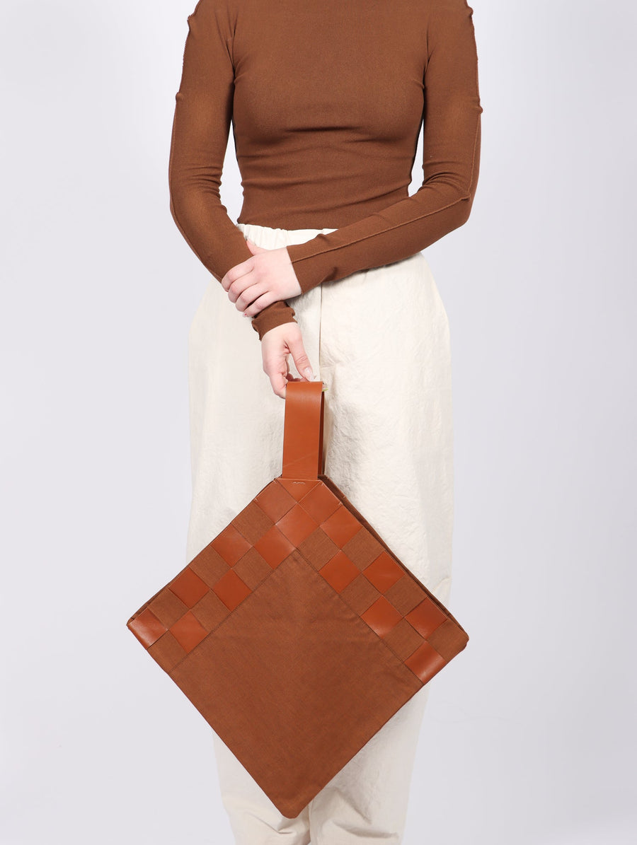 Triangle Bag in Chestnut by Kamaro'an