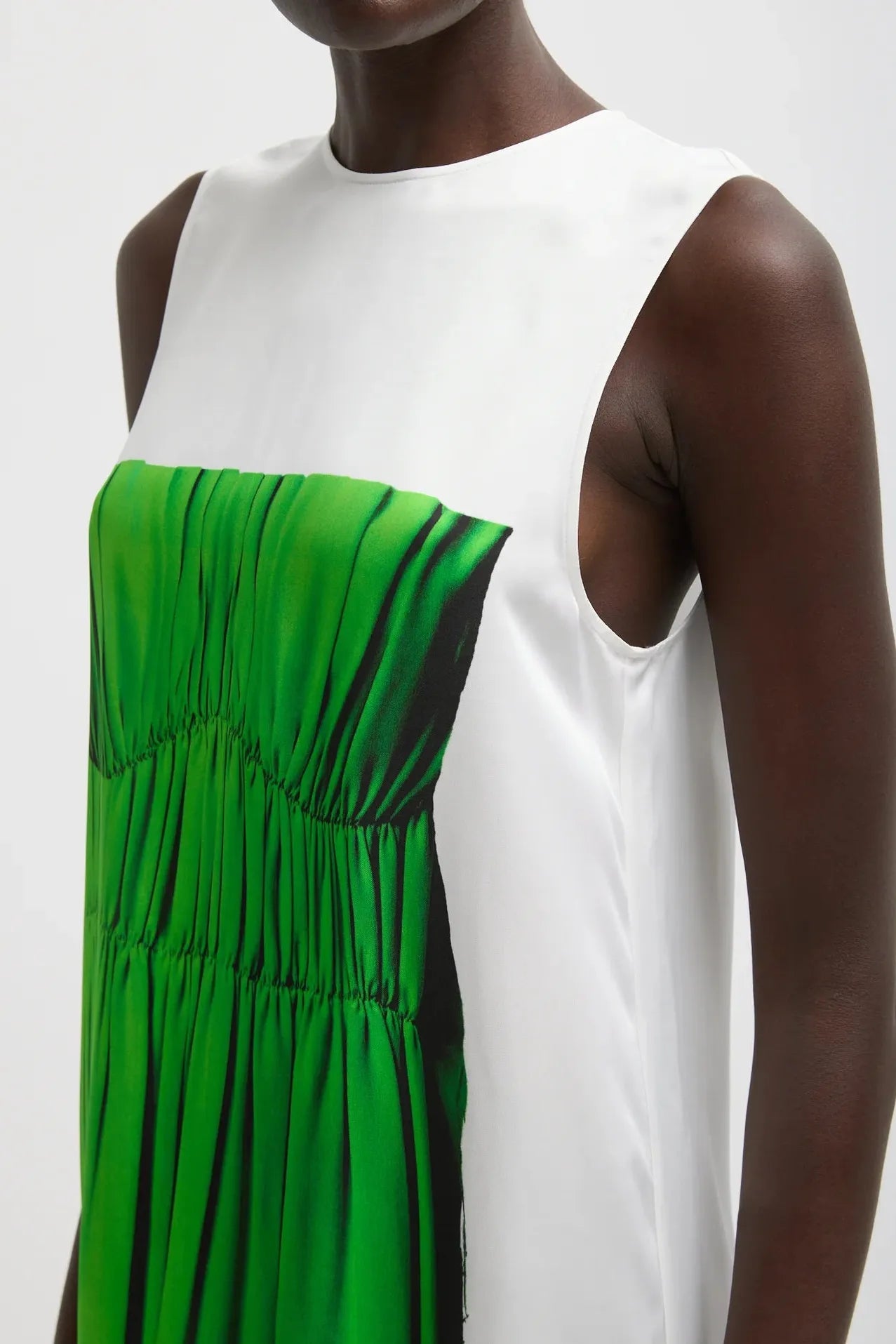 Trompe L'Oeil Dress in Green Multi by Tibi-Tibi-Idlewild