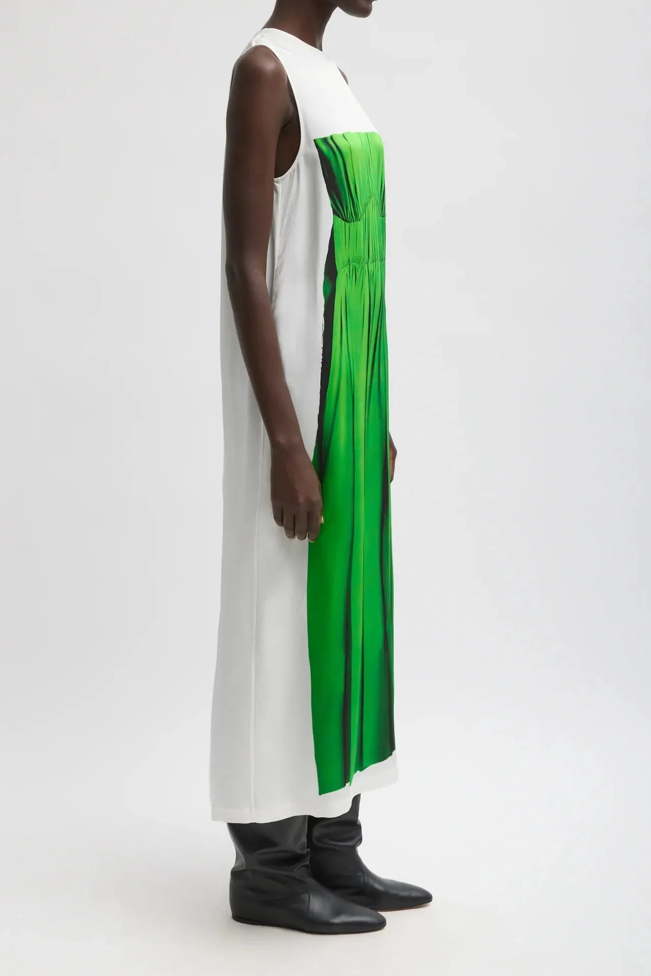 Trompe L'Oeil Dress in Green Multi by Tibi-Tibi-Idlewild