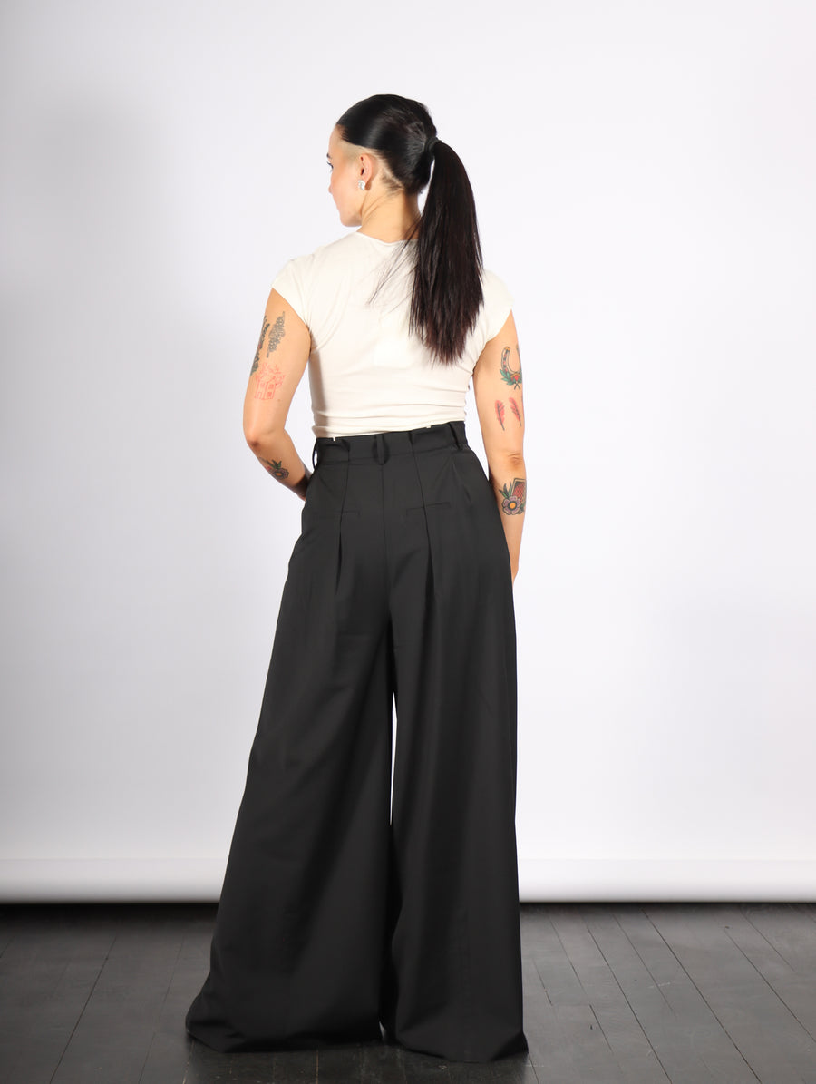 Tropical Wool Walker Wide Leg Pant in Black by Tibi-Tibi-Idlewild