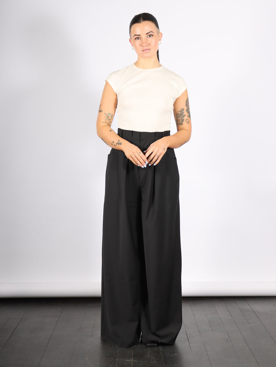 Tropical Wool Walker Wide Leg Pant in Black by Tibi-Tibi-Idlewild