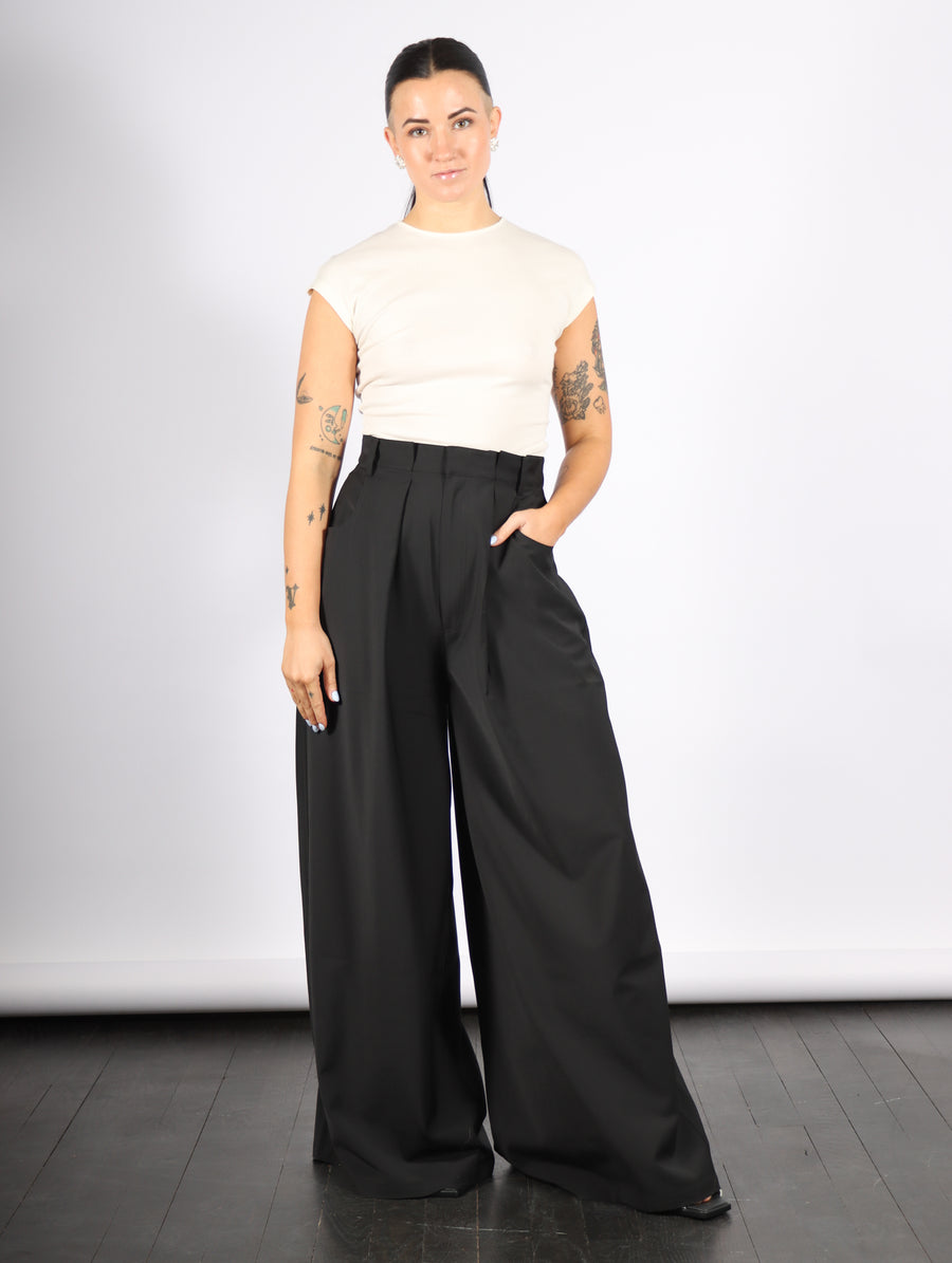 Tropical Wool Walker Wide Leg Pant in Black by Tibi-Tibi-Idlewild