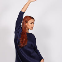 Trunk Dress in Navy by Pleats Please Issey Miyake