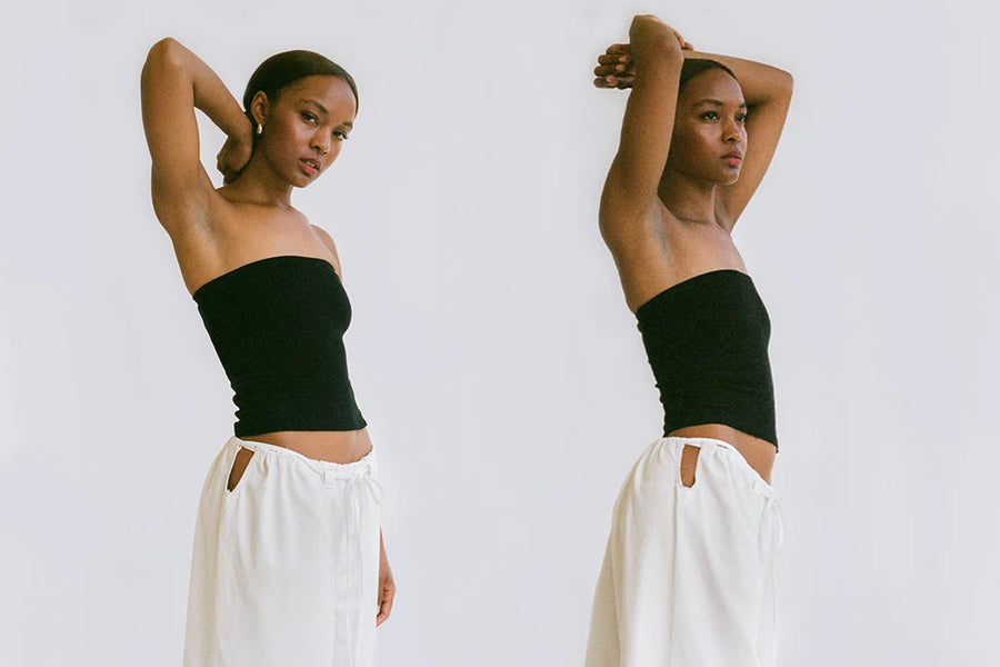 Tube Convertible Top in Black by GIL RODRIGUEZ-Tops-GIL RODRIGUEZ-Idlewild